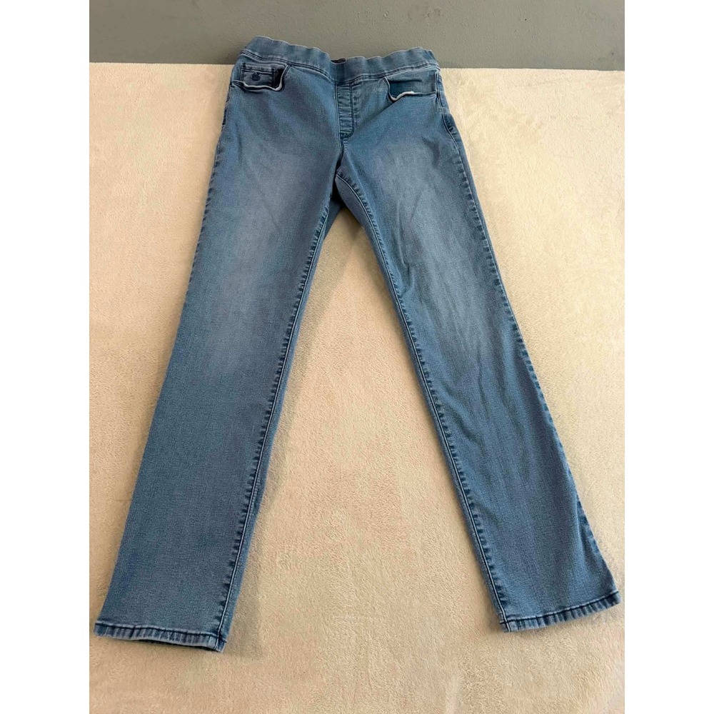 Gloria Vanderbilt Womens 12 Blue Jeans Amanda Pull On Straight Leg Medium Wash